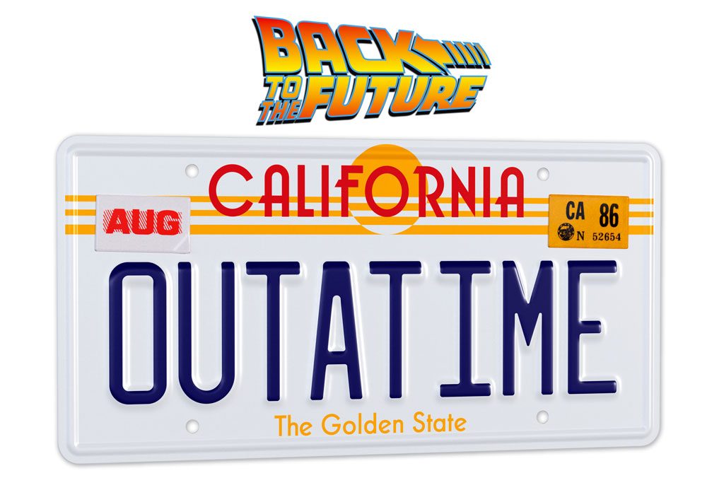 Back To The Future Replica 1/1 ´Outatime´ DeLorean License Plate Top Merken Winkel
